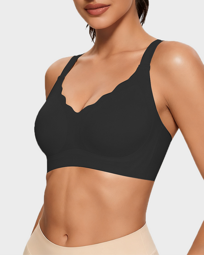 Scalloped Non-Steel Ring Comfort Gathering Bra