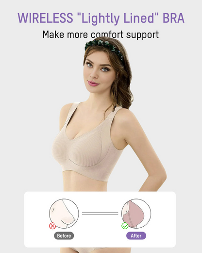 Women's Adjustable Non-Steel Ring Thin Lined Comfort Bra
