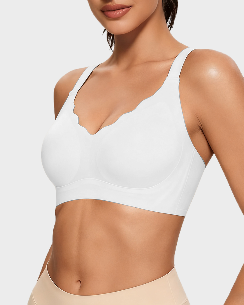 Scalloped Non-Steel Ring Comfort Gathering Bra